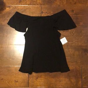 Black off the shoulder top